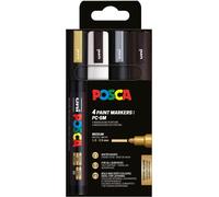 Posca Uni-Ball 182544 Marker Set of 4 PC-5M Acrylic Pens 1.8-2.5mm Round Tip PC-
