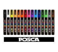 POSCA Uni-Ball marqueur Uni PC-5M Tempera 15 Couleurs Assorties Professional Set.