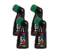 POSCA - Uni Mitsubishi Pencil - Marqueur MOP'R - Pointe Ronde XXL 3-19 mm - Forme Ergonomique, Corps Semi-Rigide - Marqueur Peinture À Base d'Eau - Tout Support - Vert X4