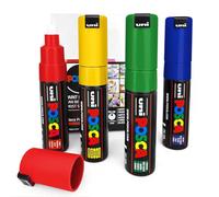 Posca Uni PC-7M Lot de 4 marqueurs de peinture dans une pochette en plastique (Tons primaires)