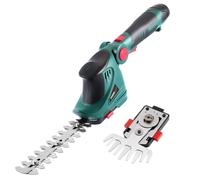 POSENPRO Cisaille Sculpte-Haie et Taille-Herbes sans Fil 12V, Cisaille à Gazon sans Fil avec Poignée Rotative, Taille Haie Batterie 2000mAh, avec 2 Lames pour Coupe, Elagage
