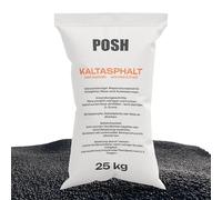 POSH Enrobé à Froid 25 kg - Asphalte de Réparation Prêt à l'Emploi | Mastic pour Fissures, Grain de 0 à 8 mm, Enduit Bitumineux, Utilisation Universelle