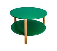 POSNORD Table Basse Ronde Ø75 cm - Table de Salon Bois Design Scandinave, 3 Pieds Bois de Hêtre, Compacte, Stable et Facile à Nettoyer, Table Basse Vert Forêt