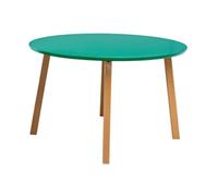 POSNORD Table Basse Ronde Ø80 cm Hauteur 50 cm - Table de Salon Bois Design Scandinave, 4 Pieds Bois de Hêtre, Table Basse Compacte Stable et Facile à Nettoyer, Table Basse Vert Forêt