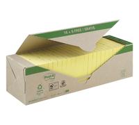 Post-it® 654-RYP24 Haftnotizblock Notes de recyclage - 76 x 76 mm, gelb, 24x 100 Blatt
