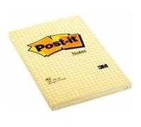 Post-it Notes Autocollantes, Grand Format XXL, Grille, 101 mm x 152 mm, Pack de 6 Blocs, 100 Feuilles par Bloc, Jaune Canari - Feuillets Adhésifs pour Prise de Notes, Listes de Tâches et Rappels