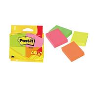 Post-it 6812P Notes 38 x 51 mm 400 feuilles (4 x 100) orange, vert fluo, jaune fluo, rose