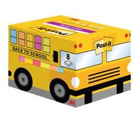 Post-it Back to School Bus Notes Super Adhésives, Grand Pack - 8 Blocs, 90 Feuilles par Bloc, 63,5 mm x 76 mm - Ensemble de Papeterie en Couleurs Multiples, Cadeaux pour Étudiants et Enseignants