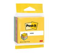 Post-it Bloc 400 Feuilles Notes Repositionnables Carré Assortis Néon, 51 x 51 mm