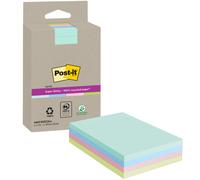 Post-it Bloc de notes Super Sticky Recy s Lignées 102 x 152 mm Couleur assorties - Lot de 4 blocs de 45 Feuilles