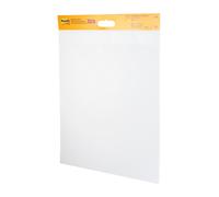 Post It Bloc mural autocollant super adhésif pour tableau de réunion, 566, Blanc, 58,4 cm x 50,8 cm, 20 feuilles/bloc, 2 blocs/lot, 100 % PEFC, SGSCH-PEFC-COC-110078 + 8 bandes adhésives Command™/lot