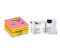 Post-It Cube Energie Intense 76 x 76mm - 450 Feuilles & Amazon Basics Papier multiusage A4 80gsm, 5x500 feuilles, blanc