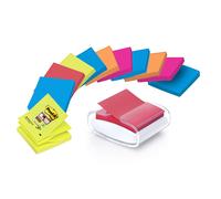 Dévidoir POST-IT - Blanc - 12 bloc-notes - 90 feuilles - 76 x 76 mm - Mixte