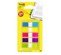Marque-pages étroits - POST-IT - Lot de 100 - Couleurs vives - Mixte