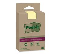 Post-It Lot De 4 Blocs Repositionnable Super Sticky 100% Recyclé Jaune