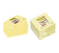 Post-it Lot de 6 Blocs de Notes repositionnables 76 x 127 mm Jaune & 6546SY Lot de 6 Notes repositionnables 76 x 76 mm 90 feuilles Jaune