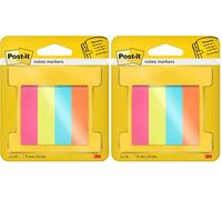 Post-It Marque-Pages En Papier, Collection Poptimistic, 4 Blocs, 200 Marque-Pages (15 mm x 50 mm) - Pour Marquer, Surligner ou Codifier des Information (Lot de 2)