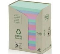 Post-it-MemoBlok 3M Post-It 655 76x127mm recyclé pastel | Un paquet de 16 pièces