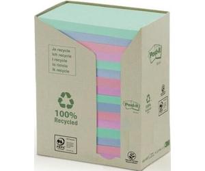 Post-it-MemoBlok 3M Post-It 655 76x127mm recyclé pastel | Un paquet de 16 pièces