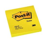Post-it Notes repositionnables 76 x 76 mm - Jaune néon - Bloc de 100 feuilles