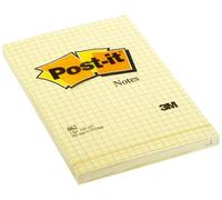 Bloc-notes jaune quadrillé Post-It 102 x 152 mm - bloc de 100 feuilles