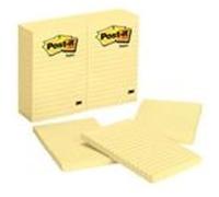 Post-It Notes, 4 in x 6 in, Canary Yellow, Lined, 12 Pads/Pack Jaune 100 feuilles Auto-adhésif Jaune G