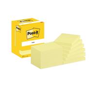 Post-it Notes Autocollantes, Pack de 12 Blocs, 100 Feuilles par Bloc, 76 mm x 102 mm, Jaune Pastel - Feuillets Adhésifs pour Prise de Notes, Listes de Tâches et Rappels