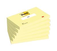 Post-it Notes adhésives, jaune canard, 127 mm x 76 mm, 100 feuilles/feuille, 6 paquets/boîte, certifiées PEFC 100 %, SGSCH-PEFC-COC-110078