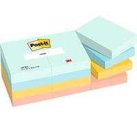 Post-it Notes Autocollantes, Couleurs Beach, Pack de 12 Blocs, 100 Feuilles par Bloc, 38 mm x 51 mm, Bleu, Vert, Jaune, Orange - Feuillets Adhésifs pour Prise de Notes, Listes de Tâches et Rappels
