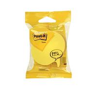 Post-it Notes Autocollantes, Forme Découpée, Bulle d'Information, Jaune, Pack de 3 Blocs, 76 Feuilles par Bloc, 70 mm x 70 mm - Feuillets Adhésifs pour Prise de Notes, Listes de Tâches et Rappels