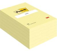 Post-it Notes Autocollantes, Grand Format XXL, Grille, 101 mm x 152 mm, Pack de 6 Blocs, 100 Feuilles par Bloc, Jaune Canari - Feuillets Adhésifs pour Prise de Notes, Listes de Tâches et Rappels