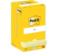 Post-it Notes Autocollantes, Pack de 12 Blocs, 100 Feuilles par Bloc, 76 mm x 76 mm, Jaune Pastel - Feuillets Adhésifs pour Prise de Notes, Listes de Tâches et Rappels