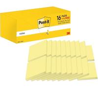 3M Post-it Notes 654Y-20, 76 mm x 76 mm, jaune, 20 blocs de 100 feuilles x10 morceau