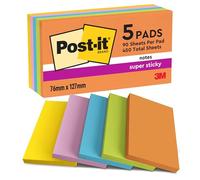 Notes couleurs Boost Super Sticky Post-it 76 x 127 mm - bloc de 90 feuilles