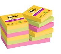 Notes couleurs Carnival Super Sticky Post-it 46,7 x 46,7 mm - Bloc de 90 feuilles