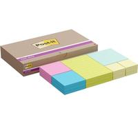 Post-it Notes Autocollantes Super Sticky, Couleurs et Tailles Assorties, Pack de 18 Blocs, 90 Feuilles par Bloc - Feuillets Super Adhésifs pour Prise de Notes, Listes de Tâches et Rappels