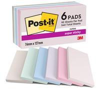 Notes couleurs Soulful Super Sticky Post-it 76 x 127 mm - bloc de 90 feuilles
