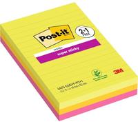 Notes repositionnables lignées Super Sticky - Lot de 2 + 1 offert