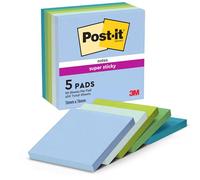 Notes couleurs Oasis Super Sticky Post-it 76 x 76 mm - bloc de 90 feuilles