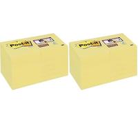 Post-it Notes Autocollantes Super Sticky, Pack Promo, 12 Blocs, 90 Feuilles par Bloc, 47,6 mm x 47,6 mm, Jaune Pastel - Feuillets Super Adhésifs pour Prise de Notes, Listes de Tâches et Rappels