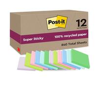 Notes recy s couleurs Super Sticky Post-it - bloc de 70 feuilles