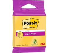 Post-it Notes Autocollantes Super Sticky, Ultra Jaune, 270 Feuilles 76 mm x 76 mm - Feuillets Super Adhésifs pour Prise de Notes, Listes de Tâches et Rappels
