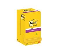 Post-it Notes Autocollantes Super Sticky, UltraJaune, Pack de 12 Blocs, 90 Feuilles par Bloc, 76 mm x 76 mm - Feuillets Super Adhésifs pour Prise de Notes, Listes de Tâches et Rappels