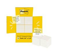 Post-it® Tranparent Notes notes adhésives - 73 mm x 73 mm - 36 feuilles/bloc - 12 pastilles/paquet