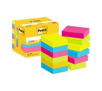 Post-it Notes repositionnables Energetic 38 x 51 mm – 100 feuilles – lot de 12, coloris assortis