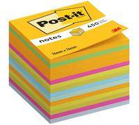 Post-it Notes Cube, 450 Feuilles, 76 mm x 76 mm, Bleu, Vert, Rose, Jaune | Notes Autocollantes pour Mémos et Planification ; Se Retirent Proprement, Idéales pour Coder, Organiser, Capturer Les Idées