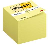 Post-it Notes Cube, 450 Feuilles, 76 mm x 76 mm, Jaune | Notes Autocollantes pour Mémos et Planification ; Se Retirent Proprement, Idéales pour Coder, Organiser, Capturer Les Idées