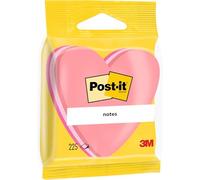 Post-it Notes autocollantes forme découpée Cœur – 225 feuilles – 70 x 70 mm – Rose