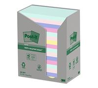 Post-it Notes repositionnables papier recyclé – Couleurs nature – 76 x 127 mm – Bloc 100 feuilles