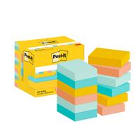 Post-it Notes Autocollantes, Couleurs Beach, Pack de 12 Blocs, 100 Feuilles par Bloc, 38 mm x 51 mm, Bleu, Vert, Jaune, Orange - Feuillets Adhésifs pour Prise de Notes, Listes de Tâches et Rappels
